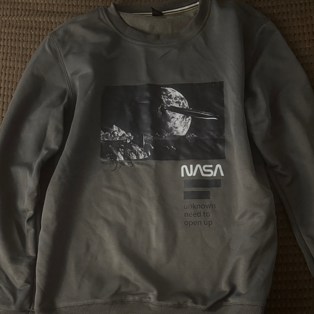 NASA Graphic Crewneck Sweater in Charcoal